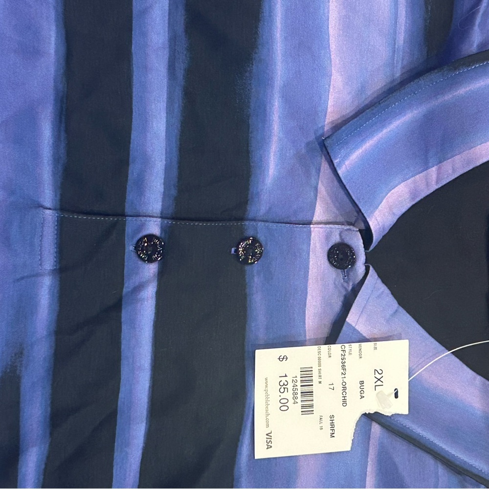 Bugatchi Blue and Purple Striped Polo Shirt
